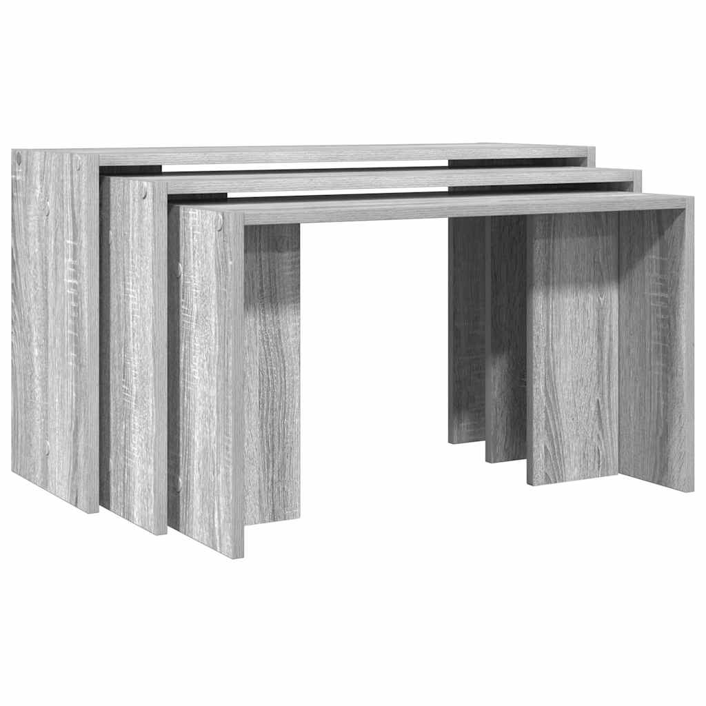 Nesting Tables 3 pcs Grey Sonoma Engineered Wood