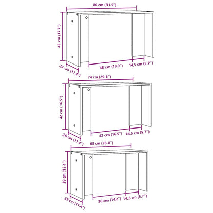 Nesting Tables 3 pcs Grey Sonoma Engineered Wood