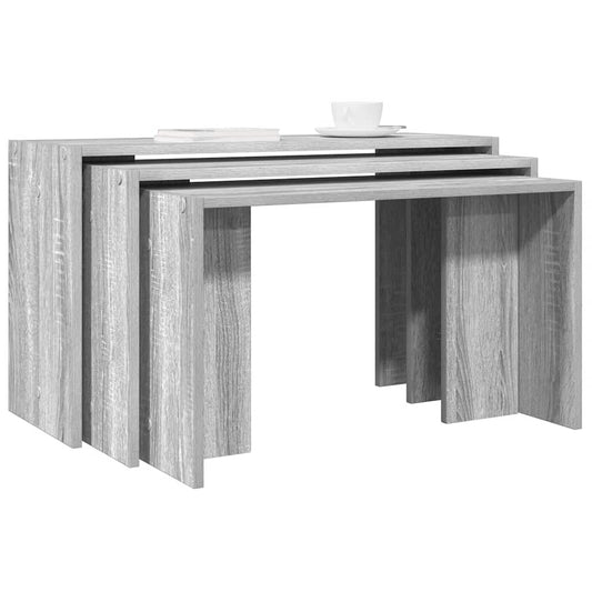 Nesting Tables 3 pcs Grey Sonoma Engineered Wood