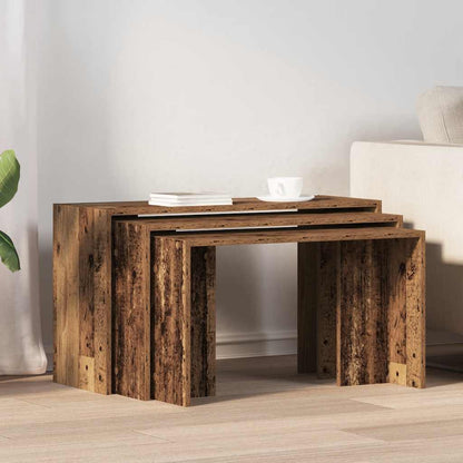 Nesting Tables 3 pcs Old Wood Engineered Wood