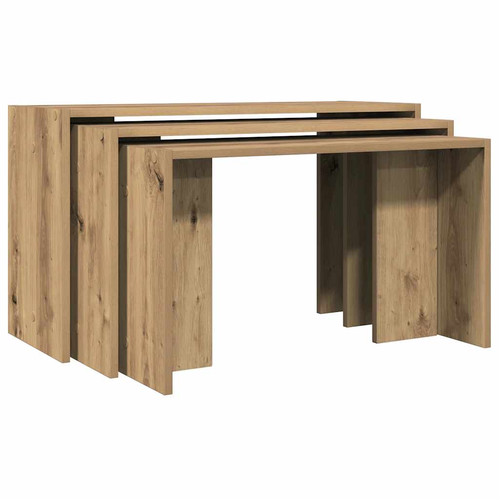 Nesting Tables 3 pcs Artisan Oak Engineered Wood