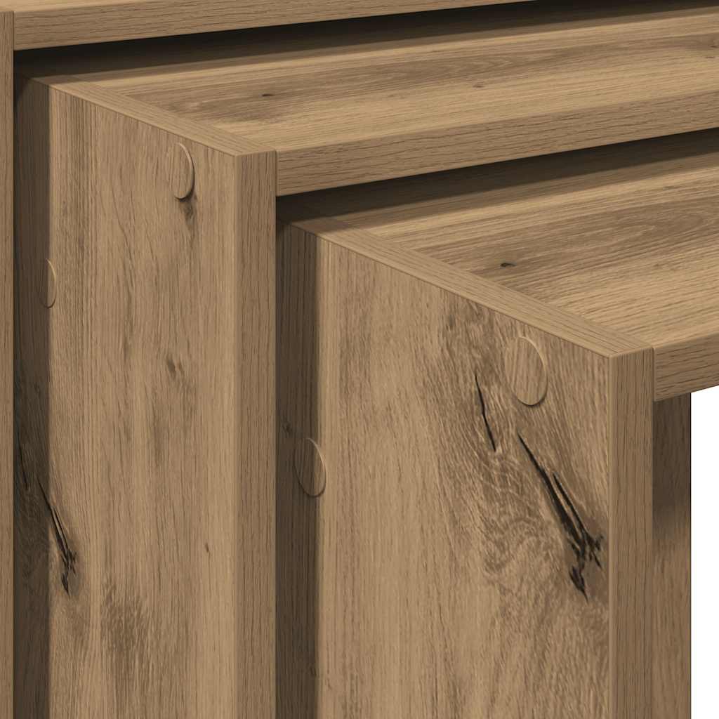 Nesting Tables 3 pcs Artisan Oak Engineered Wood