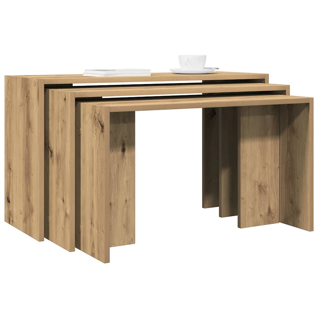 Nesting Tables 3 pcs Artisan Oak Engineered Wood