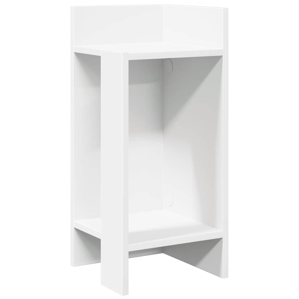 Side Table with Shelf White 25.5x27x60 cm