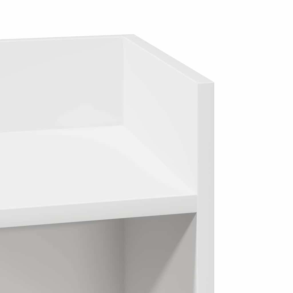 Side Table with Shelf White 25.5x27x60 cm