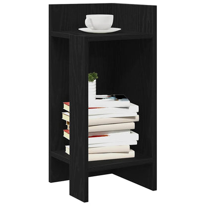 Side Table with Shelf Black 25.5x27x60 cm