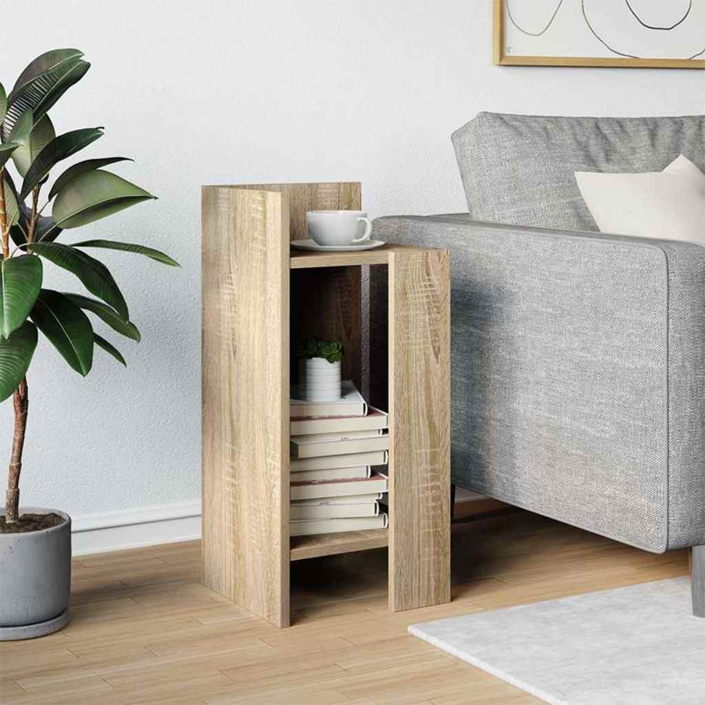 Side Table with Shelf Sonoma Oak 25.5x27x60 cm