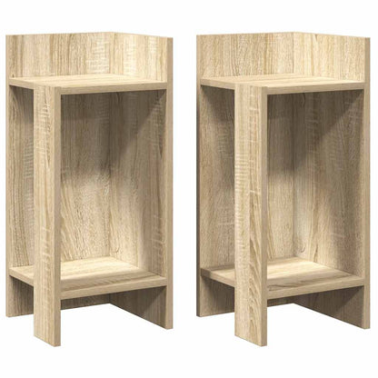 Side Tables 2 pcs with Shelf Sonoma Oak 25.5x27x60 cm