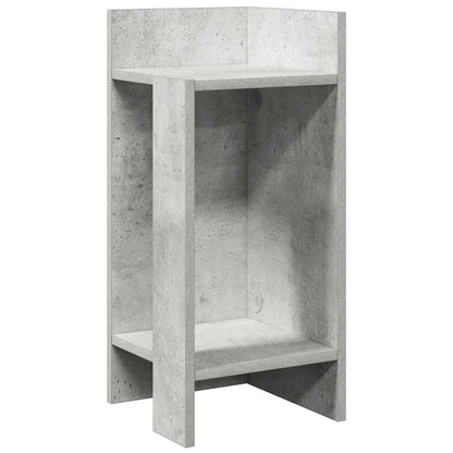 Side Table with Shelf Concrete Grey 25.5x27x60 cm