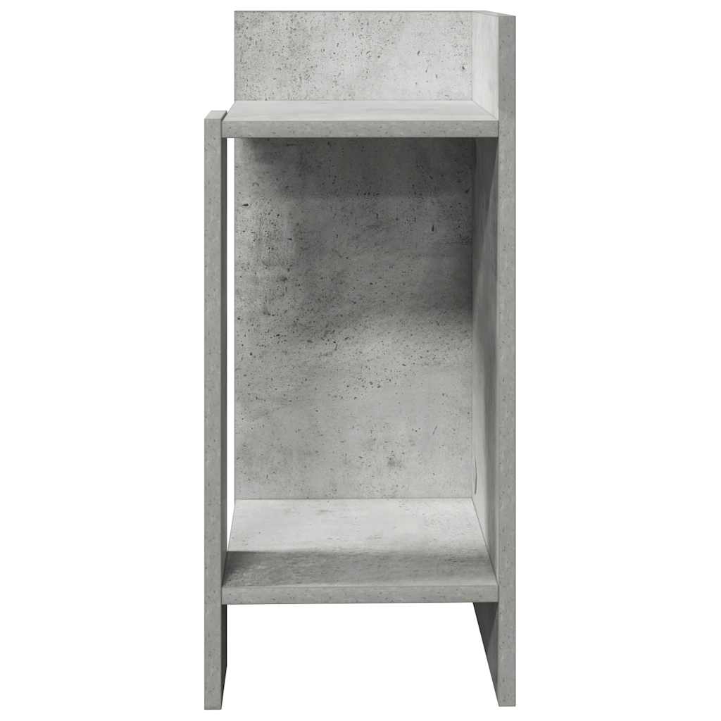 Side Table with Shelf Concrete Grey 25.5x27x60 cm