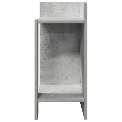 Side Table with Shelf Concrete Grey 25.5x27x60 cm