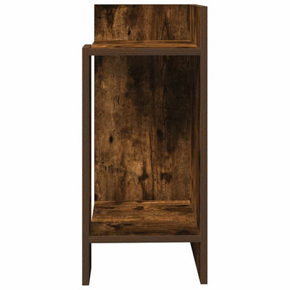 Side Table with Shelf Smoked Oak 25.5x27x60 cm