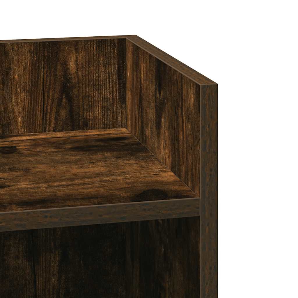 Side Table with Shelf Smoked Oak 25.5x27x60 cm