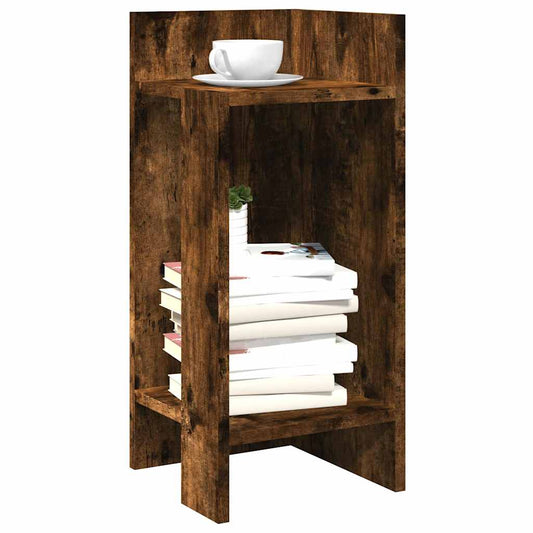 Side Tables 2 pcs with Shelf Smoked Oak 25.5x27x60 cm