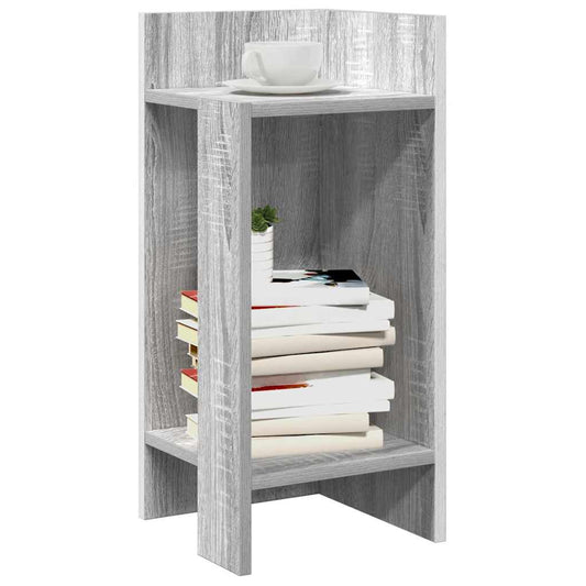 Side Table with Shelf Grey Sonoma 25.5x27x60 cm