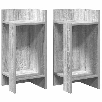 Side Tables 2 pcs with Shelf Grey Sonoma 25.5x27x60 cm