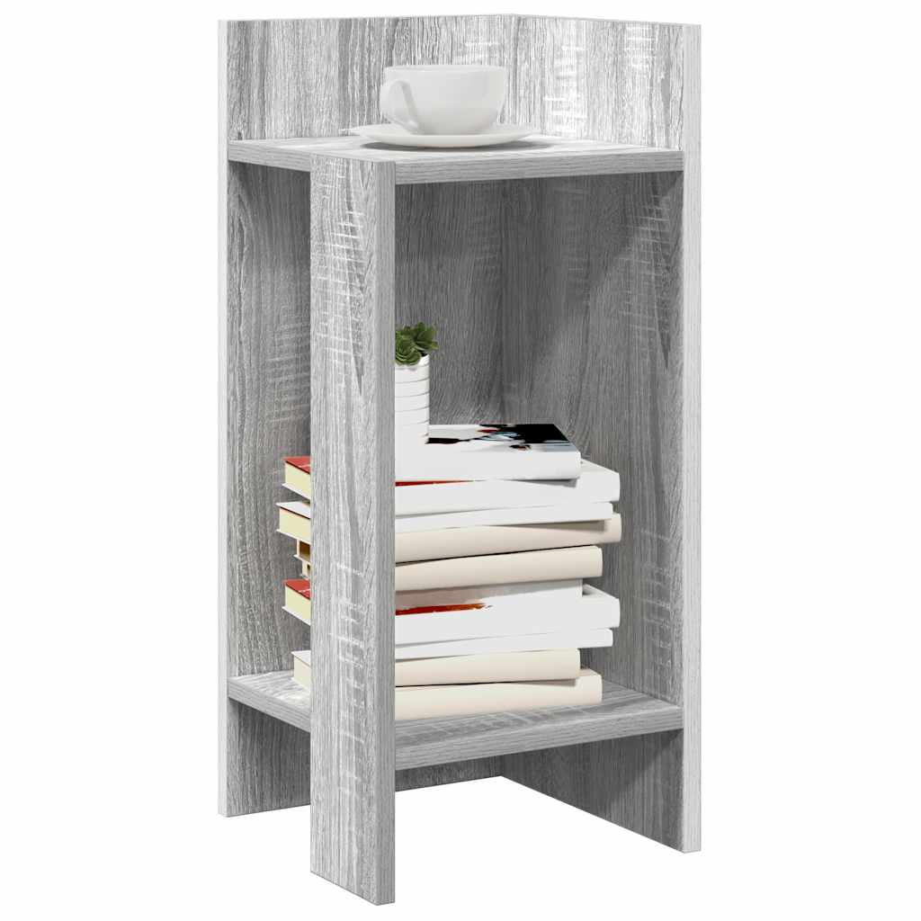 Side Tables 2 pcs with Shelf Grey Sonoma 25.5x27x60 cm