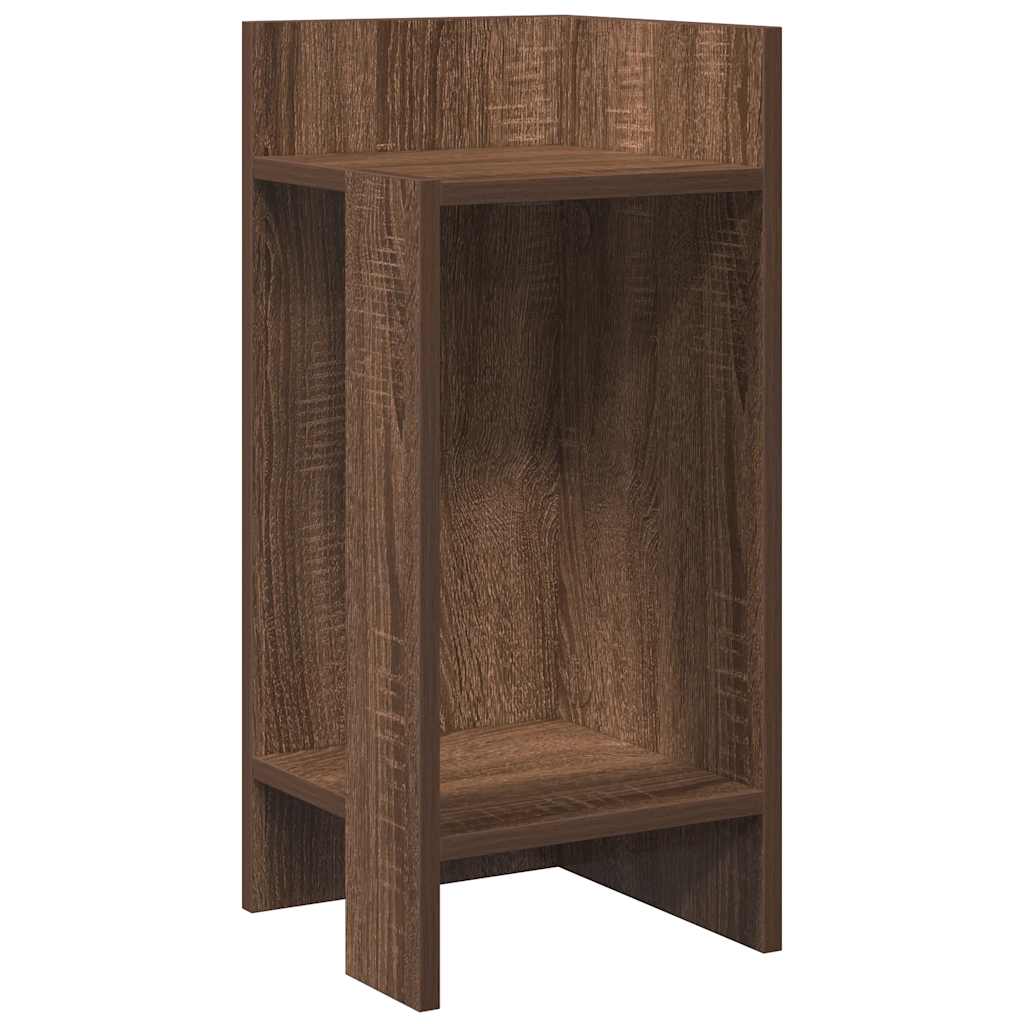 Side Table with Shelf Brown Oak 25.5x27x60 cm