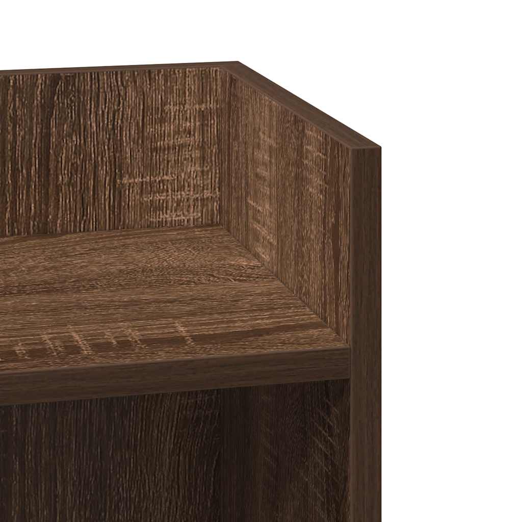 Side Table with Shelf Brown Oak 25.5x27x60 cm