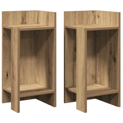 Side Tables 2 pcs with Shelf Artisan Oak 25.5x27x60 cm