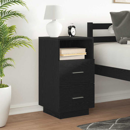 Bedside Cabinet with 2 Drawers Black 36x36x68 cm