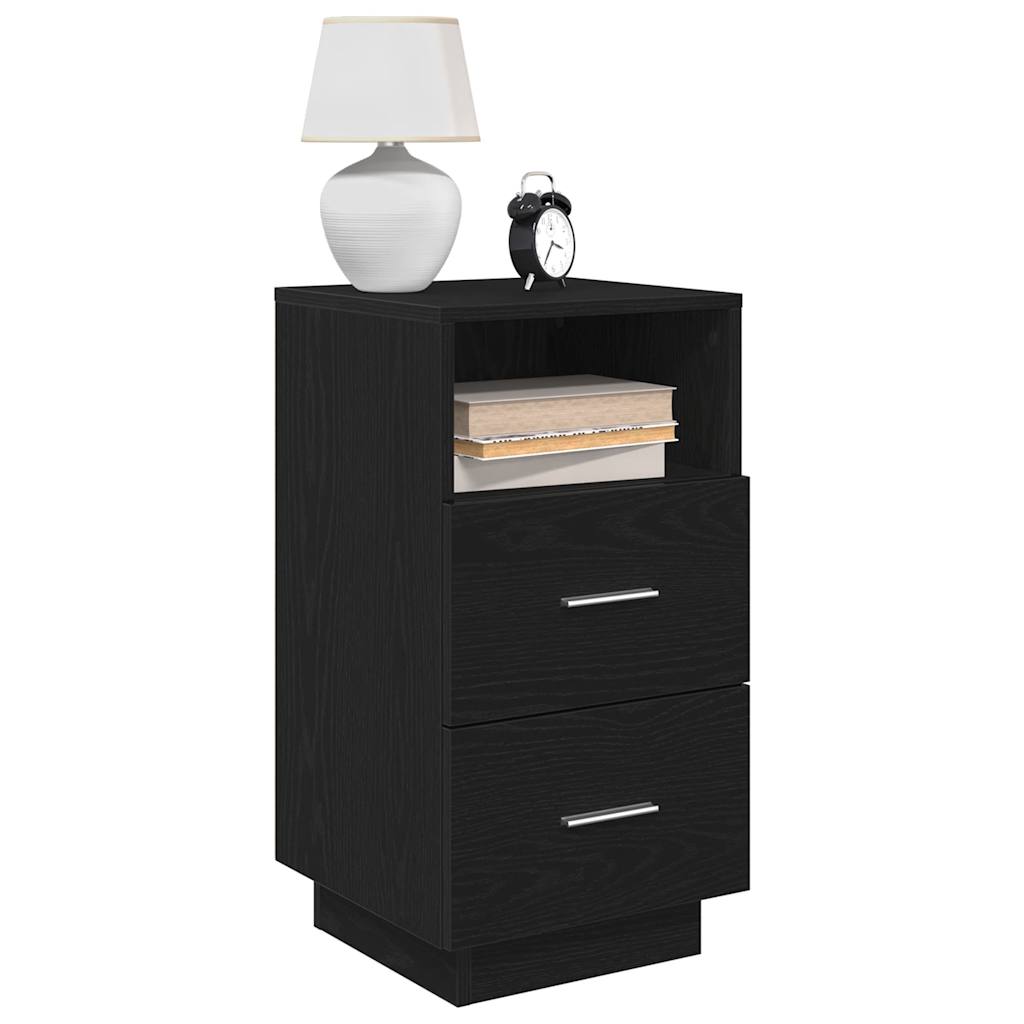 Bedside Cabinets 2 pcs with 2 Drawers Black 36x36x68 cm