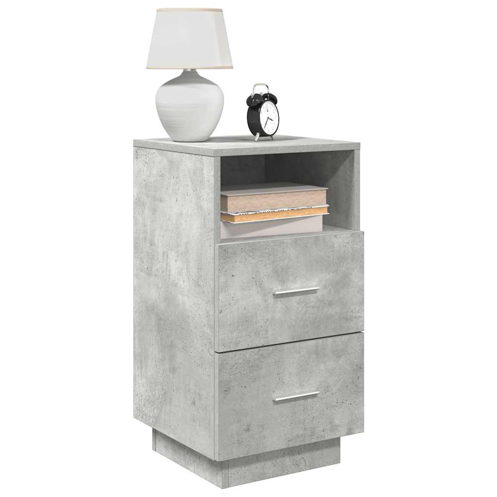 Bedside Cabinets 2 pcs with 2 Drawers Concrete Grey 36x36x68 cm