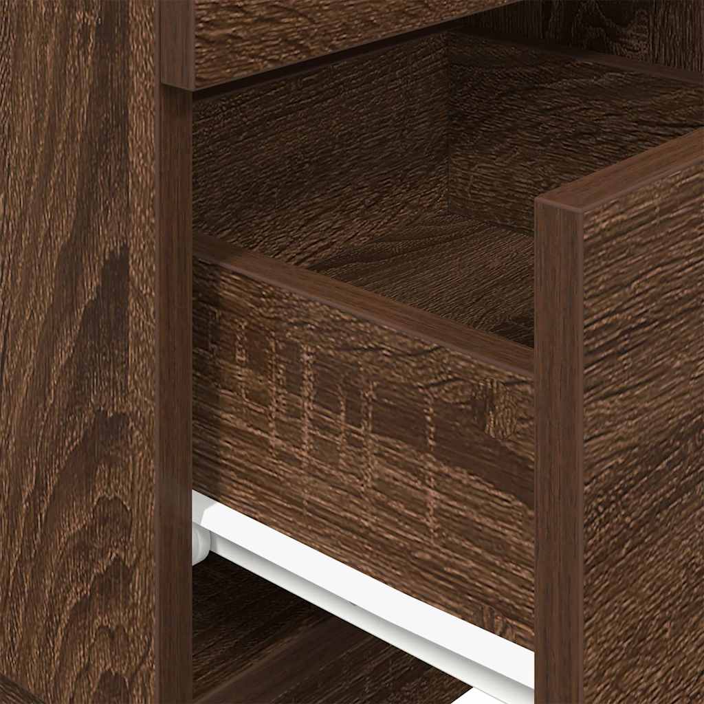 Bedside Cabinets 2 pcs with 2 Drawers Brown Oak 36x36x68 cm