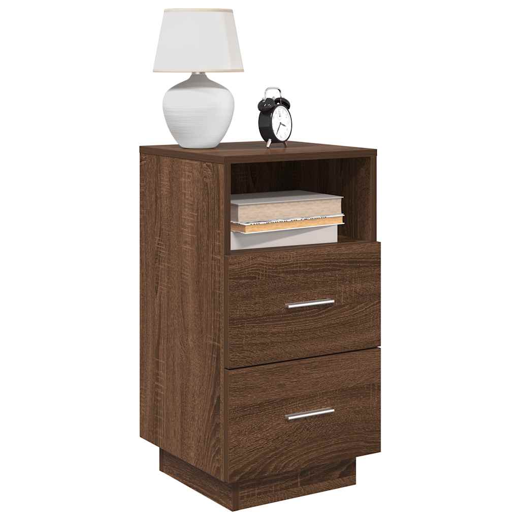 Bedside Cabinets 2 pcs with 2 Drawers Brown Oak 36x36x68 cm