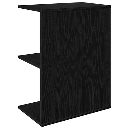 Bedside Table Black Oak 46.5x29x61 cm Engineered Wood
