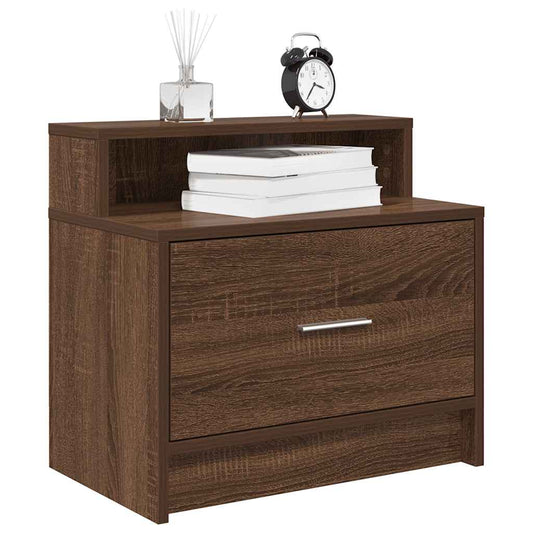 Bedside Cabinets with Drawer 2 pcs Brown Oak 51x31x47 cm