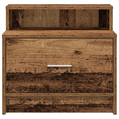Bedside Cabinet with Drawer Old Wood 51x31x47 cm