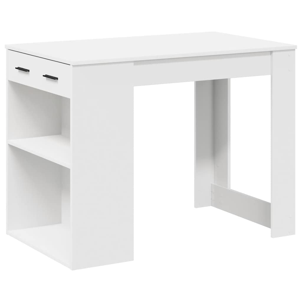 Desk with Drawer and Shelf White 102x62x77.5 cm Engineered Wood