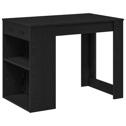 Desk with Drawer and Shelf Black Oak 102x62x77.5 cm Engineered Wood