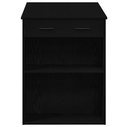 Desk with Drawer and Shelf Black Oak 102x62x77.5 cm Engineered Wood