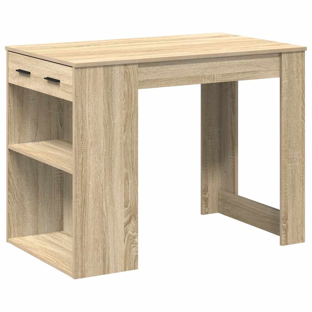 Desk with Drawer and Shelf Sonoma Oak 102x62x77.5 cm Engineered Wood