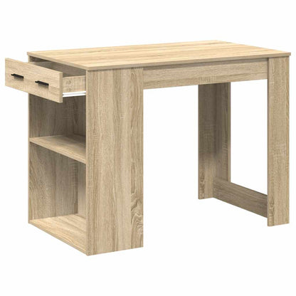 Desk with Drawer and Shelf Sonoma Oak 102x62x77.5 cm Engineered Wood