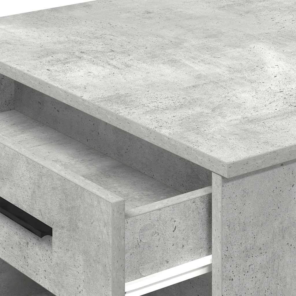 Desk with Drawer and Shelf Concrete Grey 102x62x77.5 cm Engineered Wood