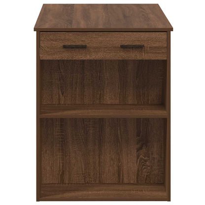 Desk with Drawer and Shelf Brown Oak 102x62x77.5 cm Engineered Wood