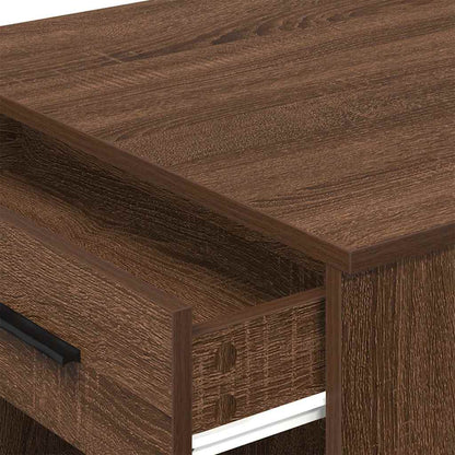 Desk with Drawer and Shelf Brown Oak 102x62x77.5 cm Engineered Wood