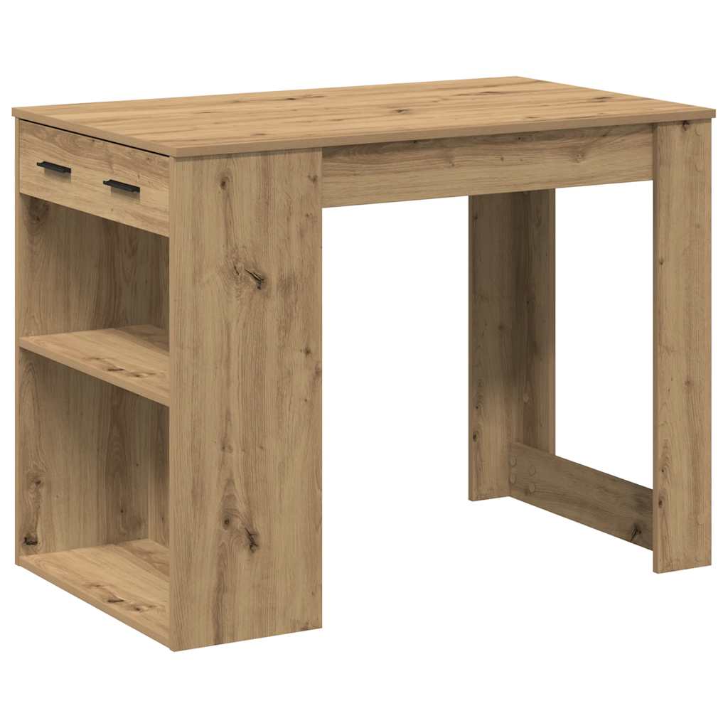 Desk with Drawer and Shelf Artisan Oak 102x62x77.5 cm Engineered Wood