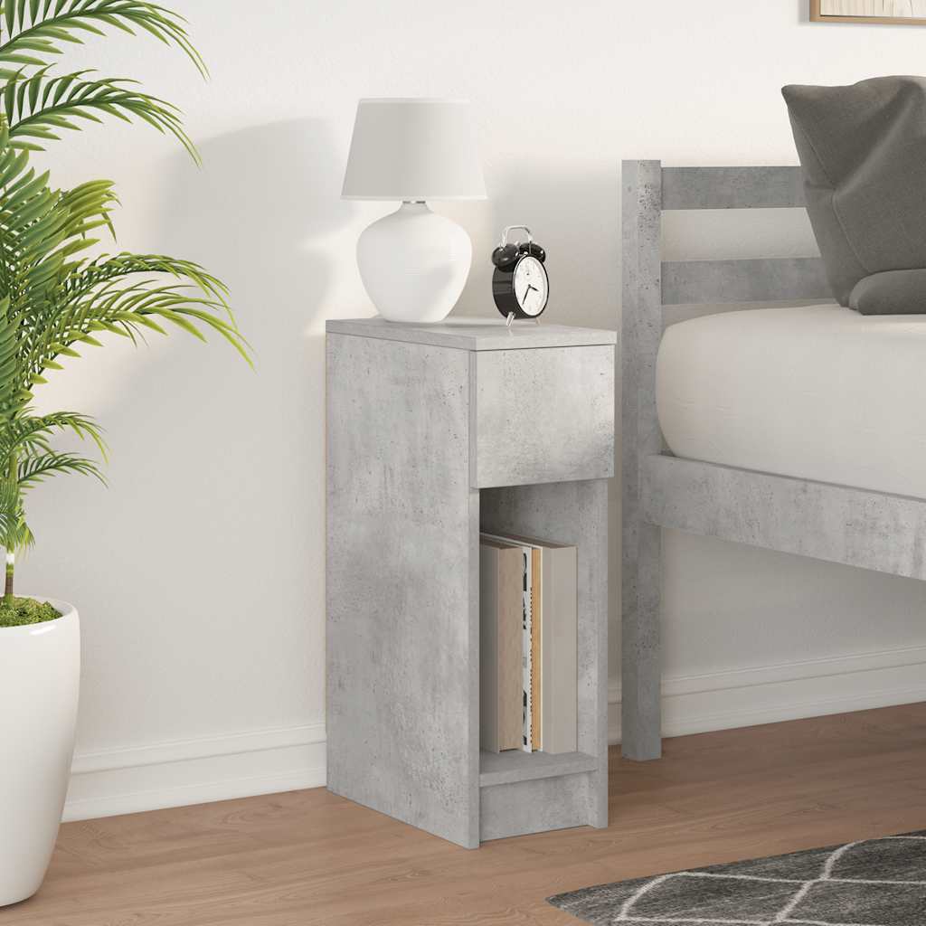 Bedside Cabinet with Drawer Concrete Grey 20x36x60 cm