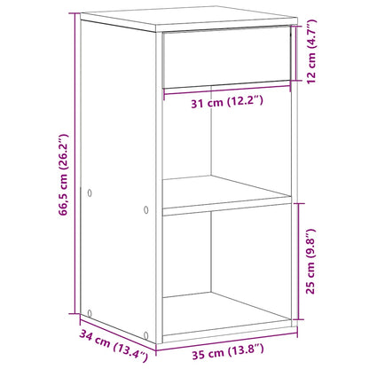Bedside Cabinet with Drawer Concrete Grey 35x34x66.5 cm