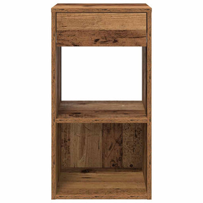 Bedside Cabinet with Drawer Old Wood 35x34x66.5 cm