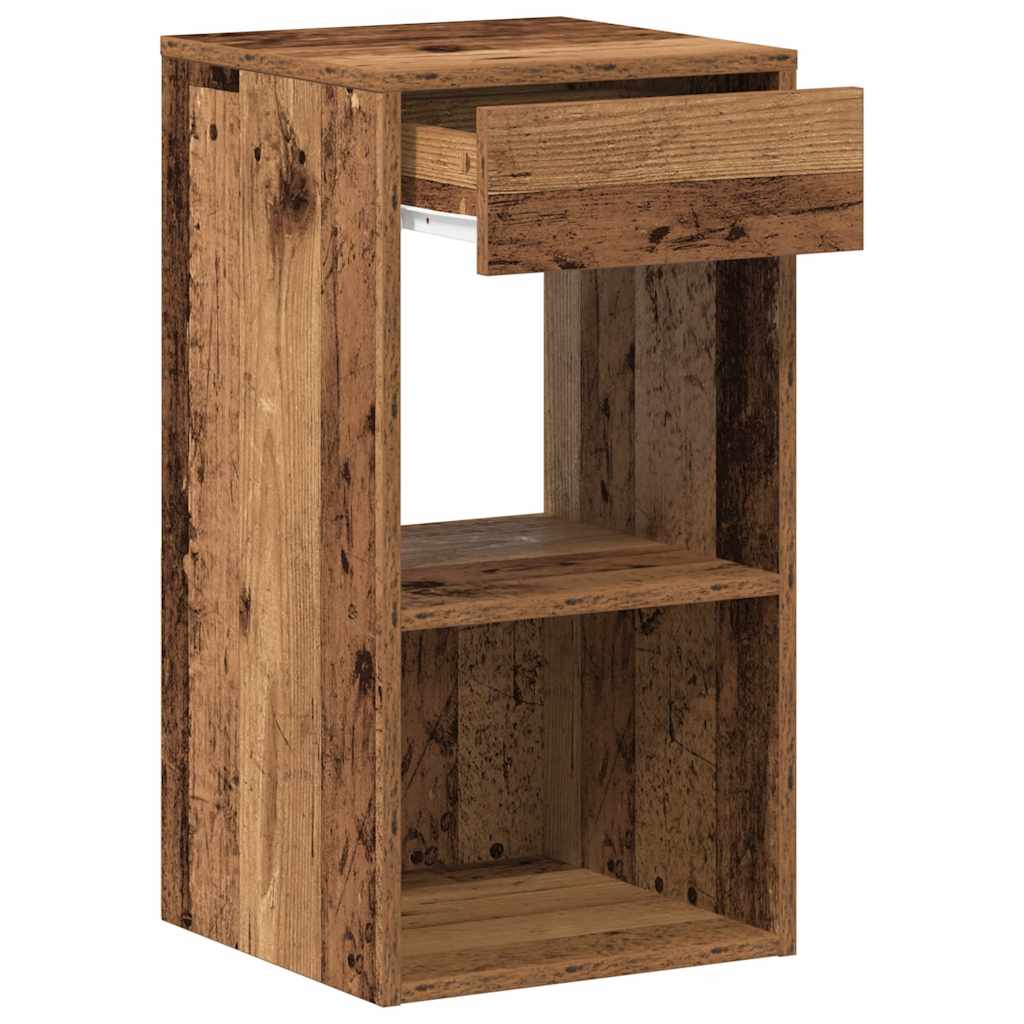 Bedside Cabinet with Drawer Old Wood 35x34x66.5 cm