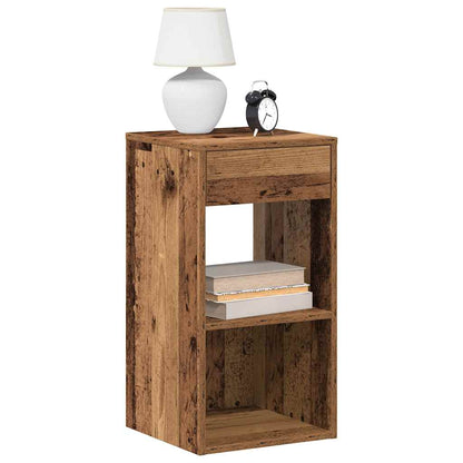 Bedside Cabinet with Drawer Old Wood 35x34x66.5 cm