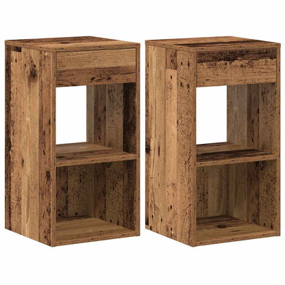 Bedside Cabinets with Drawer 2 pcs Old Wood 35x34x66.5 cm