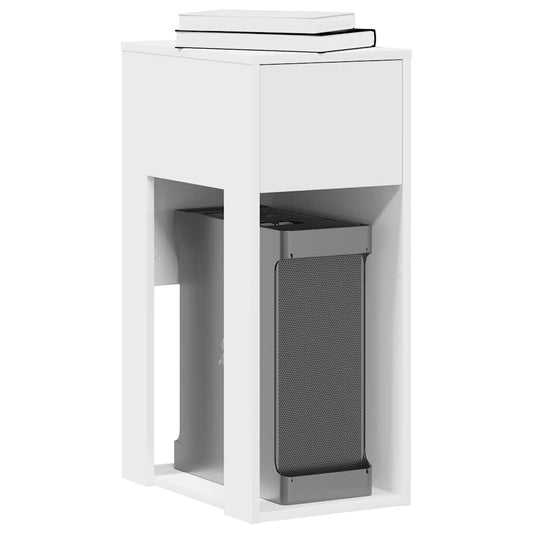 Computer Tower Stand with Drawer White 30x44x74 cm