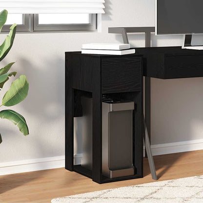 Computer Tower Stand with Drawer Black 30x44x74 cm