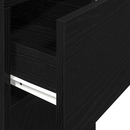 Computer Tower Stand with Drawer Black 30x44x74 cm